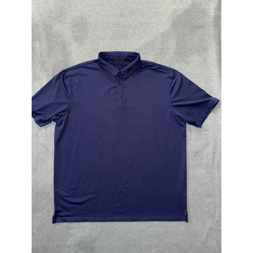 PXG Mens Polo Navy Blue Extreme Golf Performance Stretch Snap Shirt Size XL